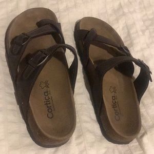 Genuine leather and cork sandals - Indonesian